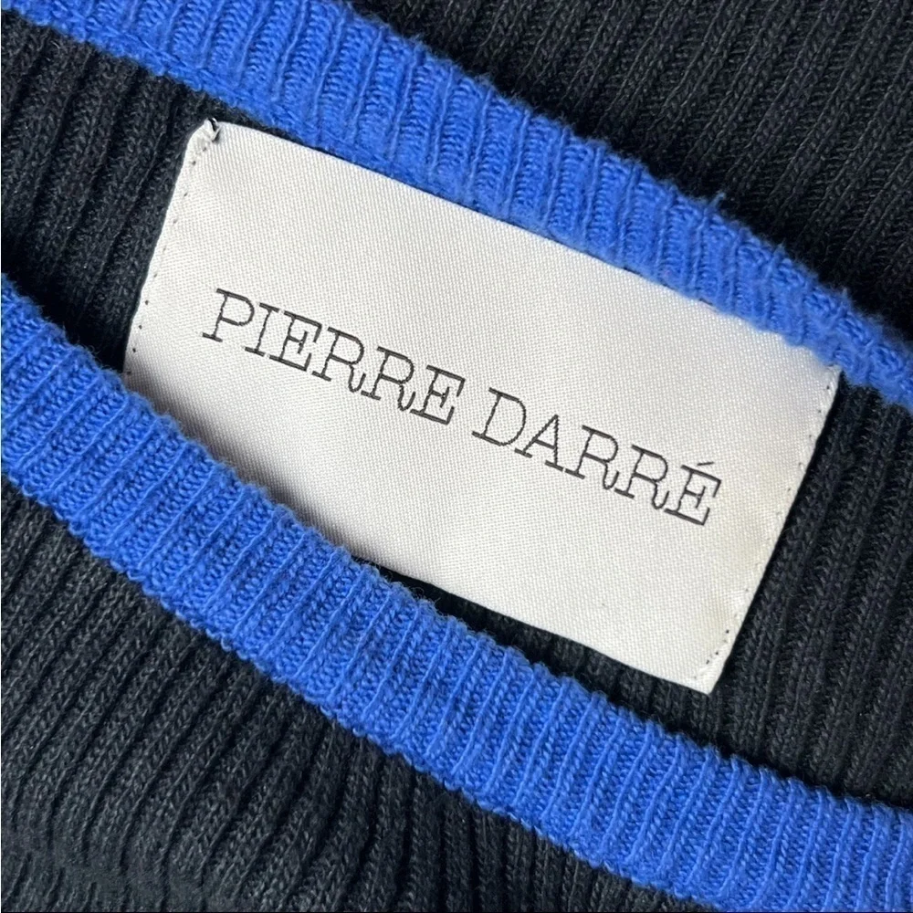YOOX PIERRE DARRÉ 90s Y2K Rib Knit Colorblock Striped Long Sleeve Slim Sweater S